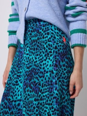 SCAMP & DUDE Blue Leopard Ray Split Front Skirt - Image 4 of 4