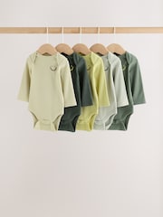 Green Long Sleeve Bodysuits 5 Pack - Image 1 of 12