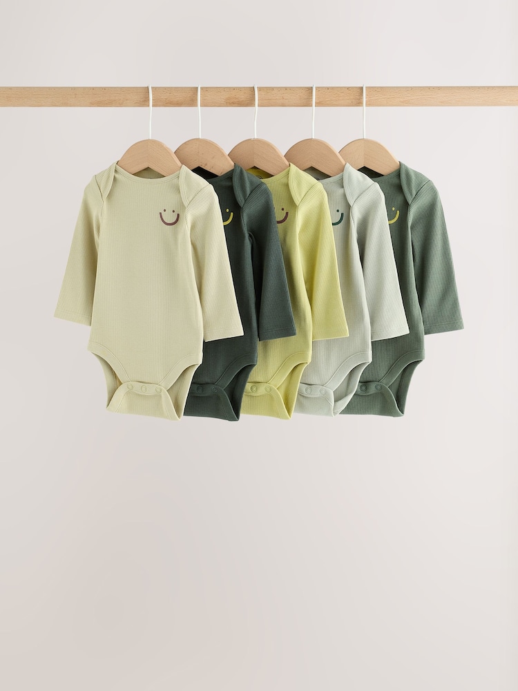 Green Long Sleeve Bodysuits 5 Pack - Image 1 of 12 Green Long Sleeve Bodysuits 5 Pack - Image 1 of 12