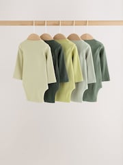 Green Long Sleeve Bodysuits 5 Pack - Image 2 of 12