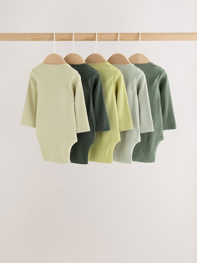 Green Long Sleeve Bodysuits 5 Pack - Image 2 of 12 Green Long Sleeve Bodysuits 5 Pack - Image 2 of 12