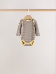 Multi Autumn Stripe Long Sleeve Bodysuits 5 Pack - Image 2 of 11