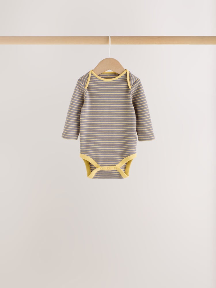Multi Autumn Stripe Long Sleeve Bodysuits 5 Pack - Image 2 of 11 Multi Autumn Stripe Long Sleeve Bodysuits 5 Pack - Image 2 of 11