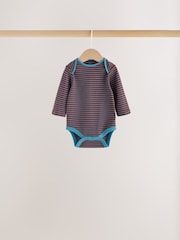 Multi Autumn Stripe Long Sleeve Bodysuits 5 Pack - Image 3 of 11