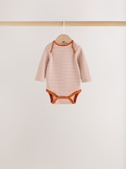 Multi Autumn Stripe Long Sleeve Bodysuits 5 Pack - Image 4 of 11
