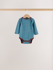 Multi Autumn Stripe Long Sleeve Bodysuits 5 Pack - Image 5 of 11
