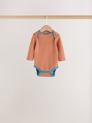 Multi Autumn Stripe Long Sleeve Bodysuits 5 Pack - Image 6 of 11