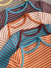 Multi Autumn Stripe Long Sleeve Bodysuits 5 Pack - Image 9 of 11