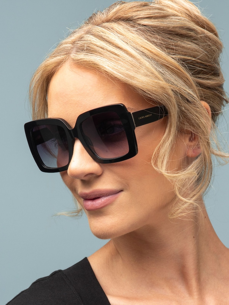 Černý - Laura Ashley Oversized Square Sunglasses - Obrázek 1 z 5