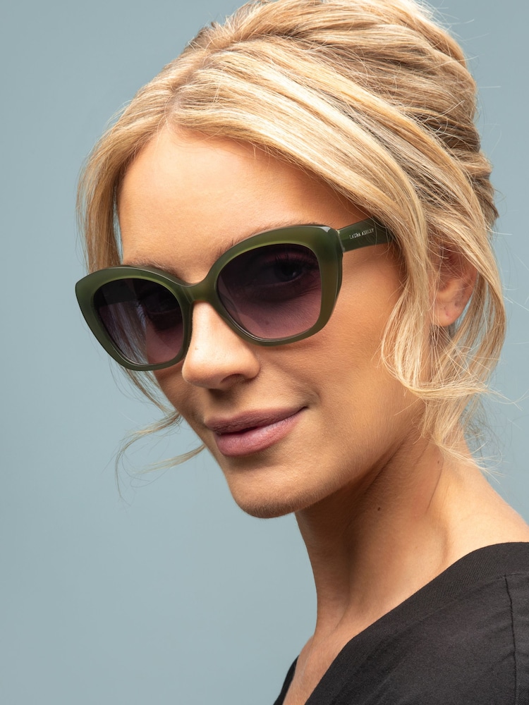 Laura Ashley Green Cat Eye Sunglasses - Image 1 of 5