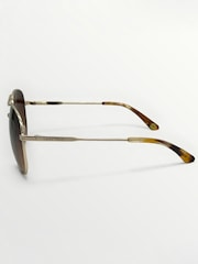 Laura Ashley Gold Tone Aviator Style Sunglasses - Image 4 of 5