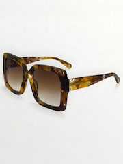 Světle hnědá - Laura Ashley Oversized Square Sunglasses - Obrázek 3 z 5