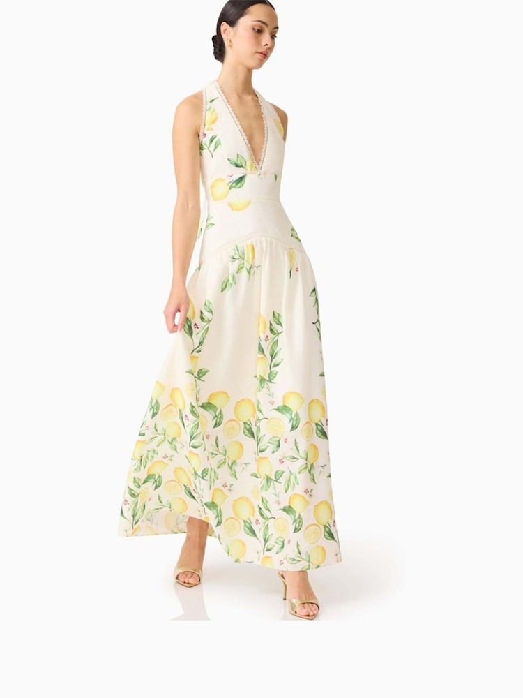Elliatt Yellow Hana Halter Gown - Image 1 of 6 Elliatt Yellow Hana Halter Gown - Image 1 of 6