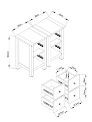 Stone Malvern Set of 2 Bedside Table - Image 6 of 6