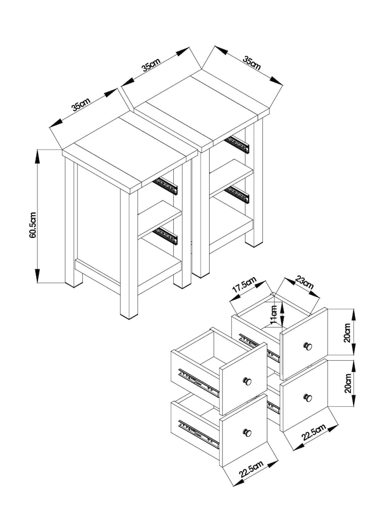 Stone Malvern Set of 2 Bedside Table - Image 6 of 6
