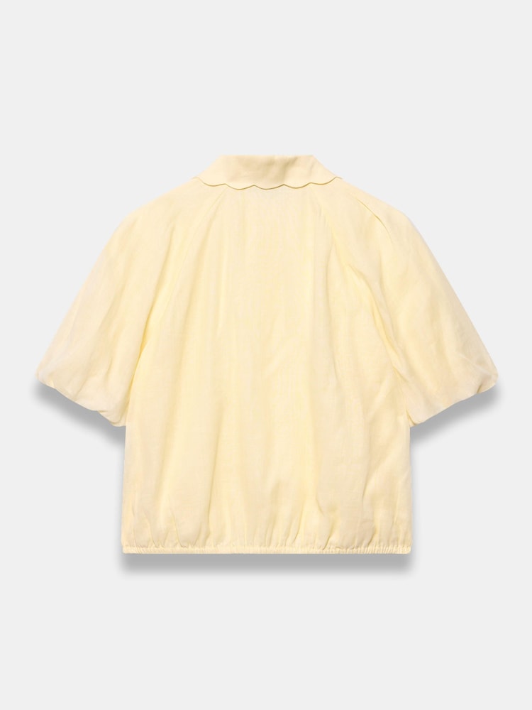 Mint Velvet Yellow Puff Sleeve Shirt - Image 7 of 7