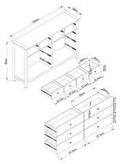 Stone Malvern 10 Drawer Chest of Drawers - Image 4 of 8