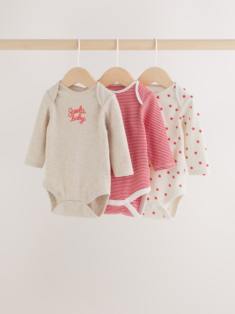 אדום/לבן - Long Sleeve Christmas Bodysuits 3 Pack - תמונה 1 מתוך 11 אדום/לבן - Long Sleeve Christmas Bodysuits 3 Pack - תמונה 1 מתוך 11