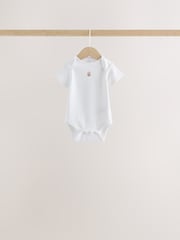 White Mini Safari Animals Short Sleeve Baby Bodysuits 5 Pack - Image 2 of 9