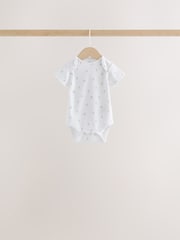 White Mini Safari Animals Short Sleeve Baby Bodysuits 5 Pack - Image 3 of 9