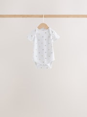 White Mini Safari Animals Short Sleeve Baby Bodysuits 5 Pack - Image 5 of 9