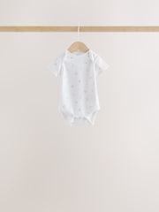 White Mini Safari Animals Short Sleeve Baby Bodysuits 5 Pack - Image 6 of 9