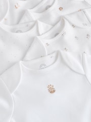 White Mini Safari Animals Short Sleeve Baby Bodysuits 5 Pack - Image 9 of 9