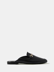 Mint Velvet Black Faye Backless Loafers - Image 1 of 4