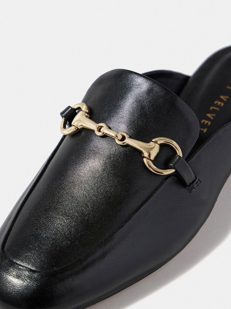 Mint Velvet Black Faye Backless Loafers - Image 4 of 4