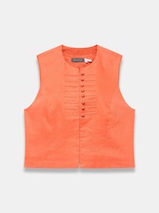 Mint Velvet Orange Linen Military Trim T-Shirt - Image 7 of 8