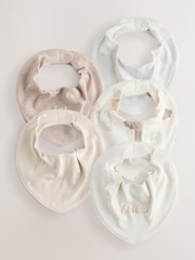 Neutral Cloud Baby Bibs 5 Pack - Image 1 of 7
