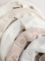 Neutral Cloud Baby Bibs 5 Pack - Image 6 of 7