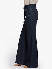 NYDJ Blue Mia Palazzo Jeans With High Rise & A D-Ring Belt - Image 3 of 6