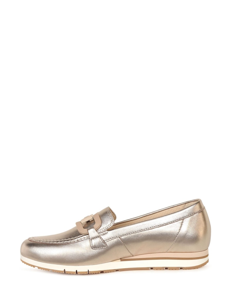 Gabor Gold Baby Low Wedge Heel Shoes - Image 2 of 5