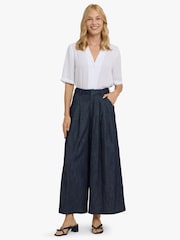 NYDJ Blue Giselle Wide Leg Ankle Trousers With Pleats - Image 1 of 5