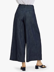 NYDJ Blue Giselle Wide Leg Ankle Trousers With Pleats - Image 2 of 5