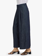NYDJ Blue Giselle Wide Leg Ankle Trousers With Pleats - Image 3 of 5