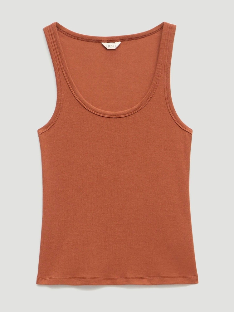 Hush Brown Scoop Neck Ribbed Vest - Image 1 of 1