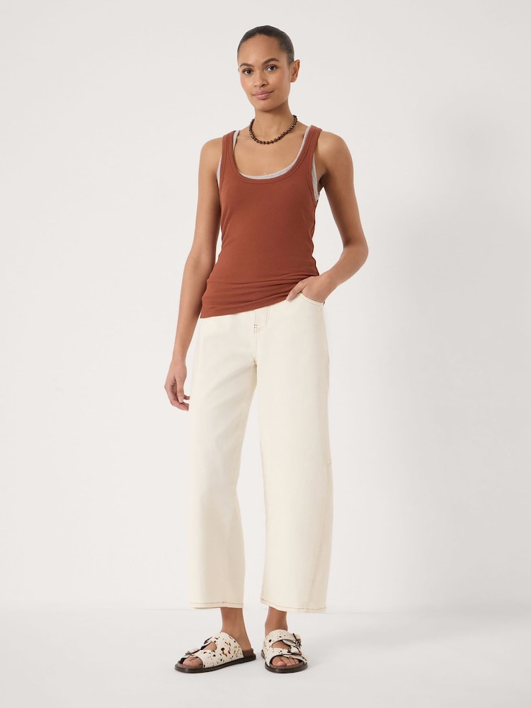 Hush Brown Scoop Neck Ribbed Vest - Image 2 of 5