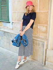 Cotton Traders Blue Collared Short Sleeve Jersey Top - Image 4 of 4