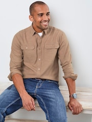 Cotton Traders Nude Long Sleeve Tencel Rich Shirt - Image 3 of 4