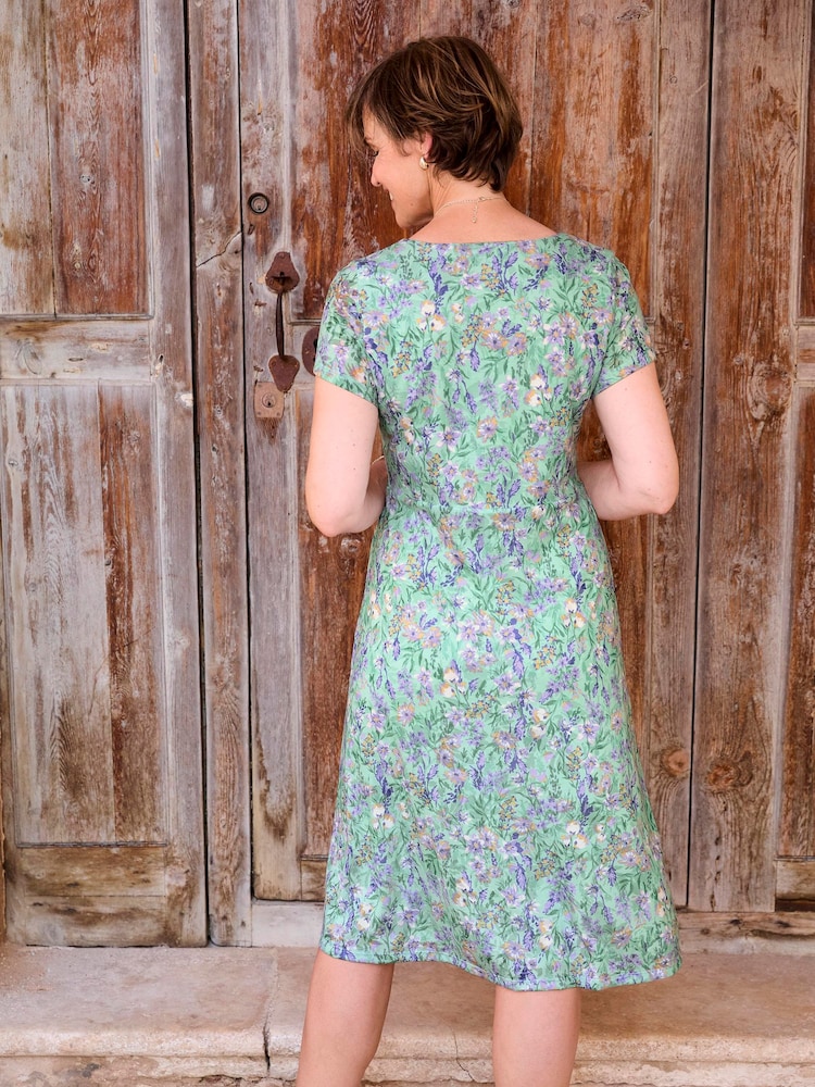 Cotton Traders Green Burnout Jersey Midi Dress - Image 2 of 4