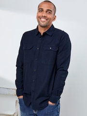 Cotton Traders Blue Long Sleeve Tencel Rich Shirt - Image 1 of 5