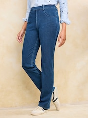 Cotton Traders Blue Stretch Jersey Denim Straight Leg Pull On Jeggings - Image 1 of 1