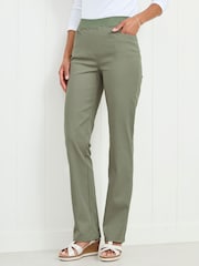 Cotton Traders Green Premium Pull-On Twill Straight Leg Jeans - Image 1 of 3