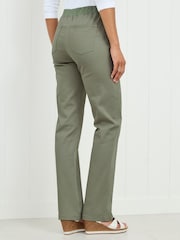 Cotton Traders Green Premium Pull-On Twill Straight Leg Jeans - Image 2 of 3