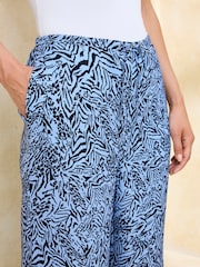 Cotton Traders Blue Printed Pull On Trousers - Image 4 of 4