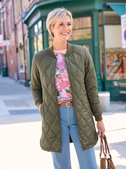 Cotton Traders Green Longline Padded Jacket - Image 2 of 3