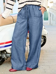 Cotton Traders Blue Pull On Denim Trousers - Image 1 of 2