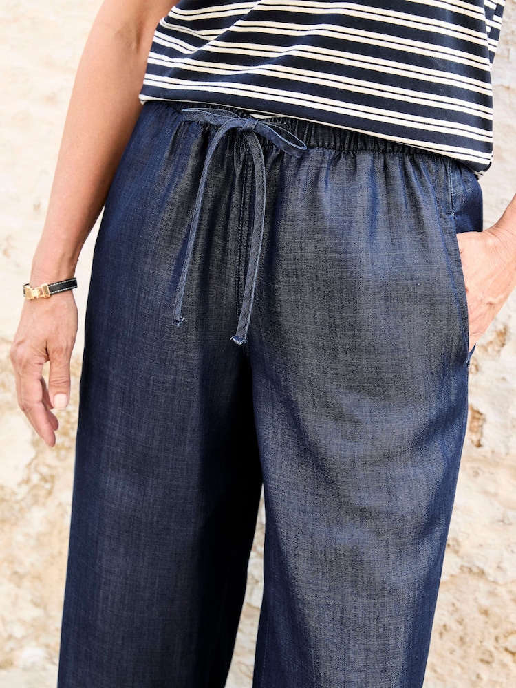 Cotton Traders Blue Pull On Denim Trousers - Image 3 of 3